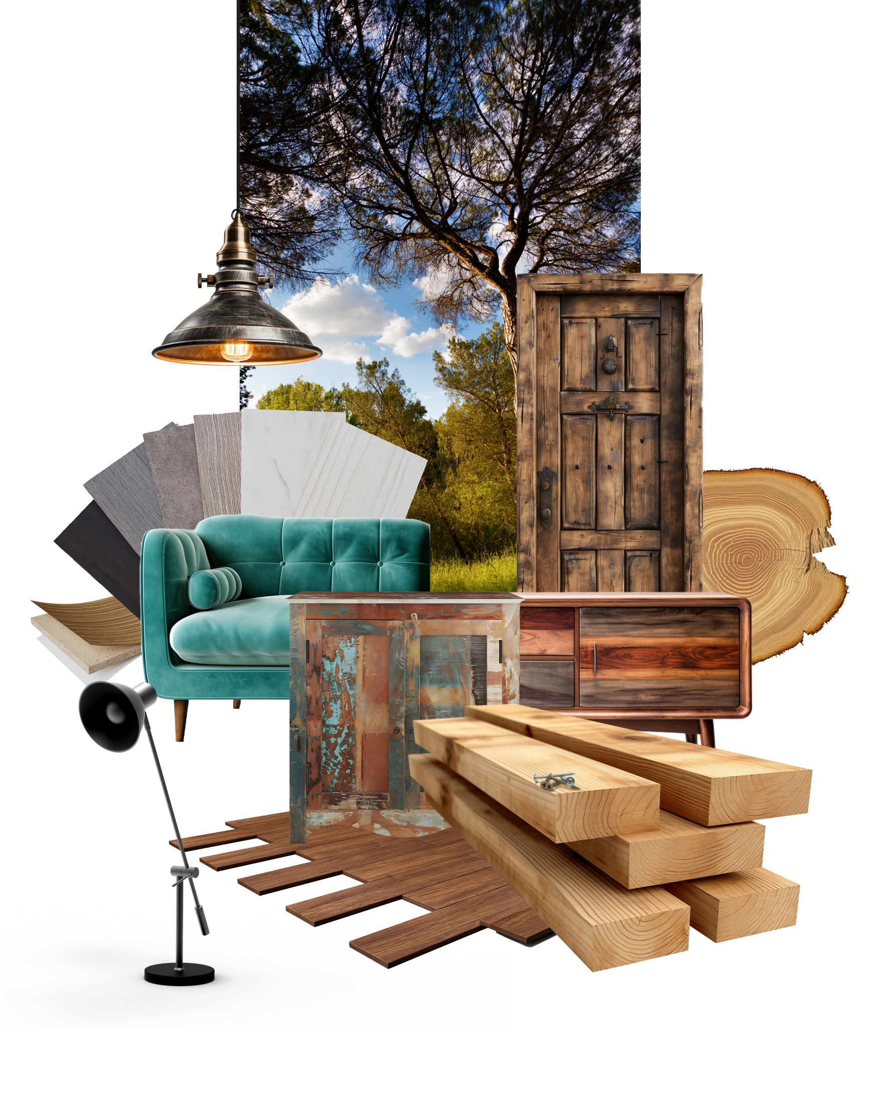 que hacemos en madera_maderasignaciorodriguez En la imagen se muestra todo lo que se puede encontrar en nuestras instalaciones: maderas, muebles, lámparas, suelo, tableros y ferreteria